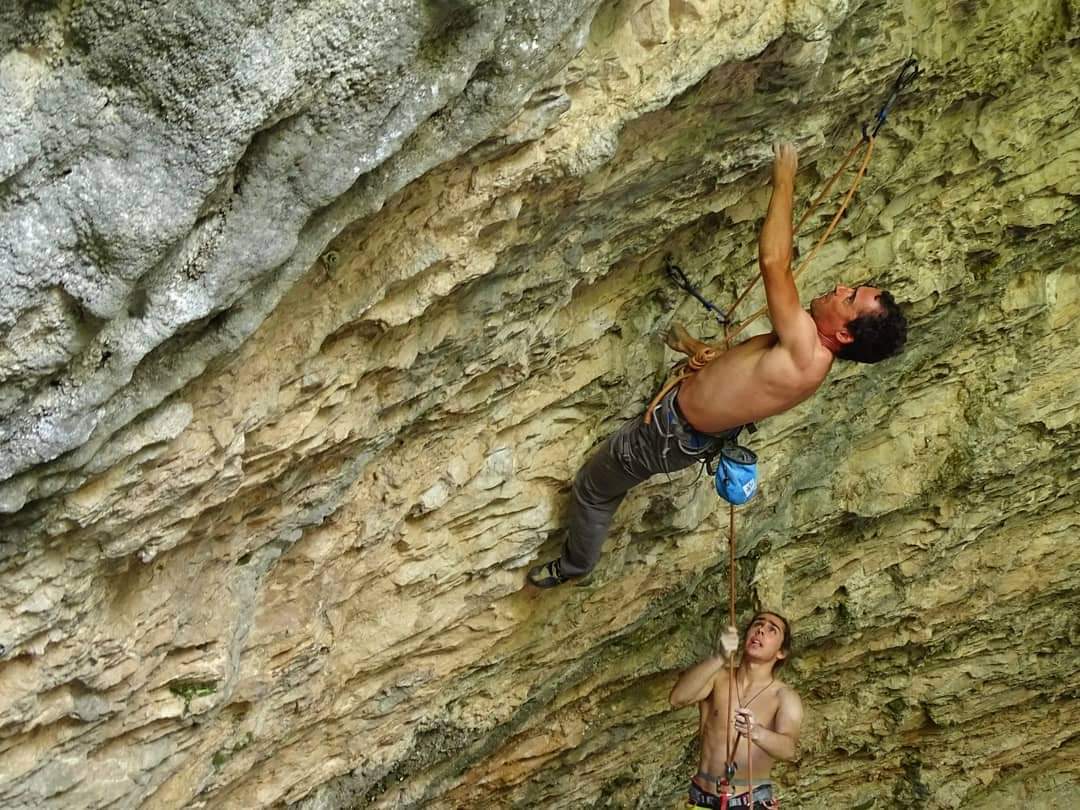 Animado e o filho, Vasco, em Rodellar, Espanha