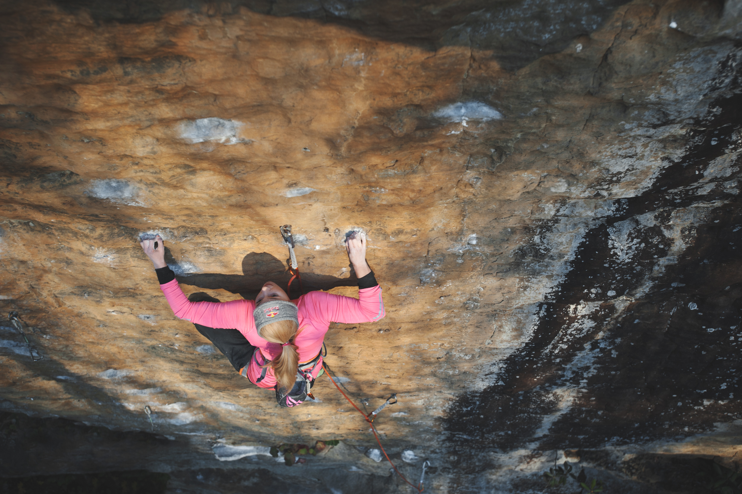 Sasha DiGiulian climbing in RRG